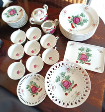 Porzellan Teeservice August Warnecke Dekor "Ostfriesenrose" 29 Teile