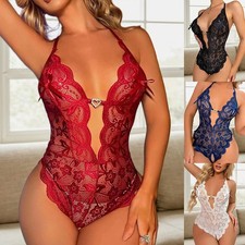 Damen V-Neck Bodysuit Spitze