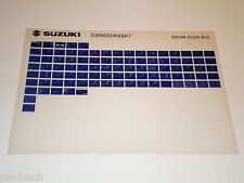 Microfich Ersatzteilkatalog Teilekatalog Suzuki GSR 600 K6 + K7 Stand 2007