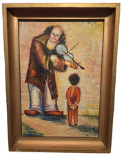 Ölgemälde Clown mit Geige &