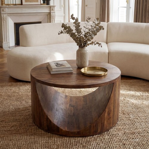 Couchtisch massivholz rund - couchtisch,