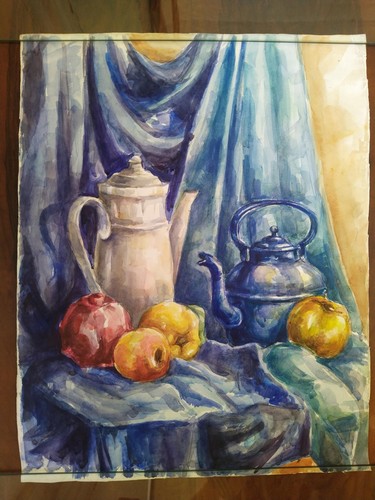 Stillleben aquarelle gemälde - aquarelle,