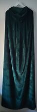 Umhang mit Kapuze Lange SAMT Cape Vampir Hexe Kostüm Halloween grüne