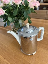 Art-Deco Warmhaltekanne Thermisol Bauscher Porzellan Kaffeekanne versilbert