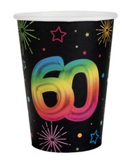 6 Papp-Becher Geburtstag 60