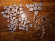 Dollar Münzen-Konvolut Amerika, Quarter,Five Cents,One Cents,Dime, Kennedy half