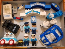 Lego Duplo Polizeiauto Polizist Polizeimotorrad Mofa Handy Sirene Streifenwagen