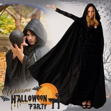 Halloween Vampir Umhang mit Kapuze Mittelalter Mantel Cape Kaputzenumhang Kostüm