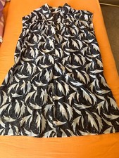 Vintage 70/80er Jahre DDR leichtes Kleid Sommerkleid schwarz-weiß Gr. 54/56