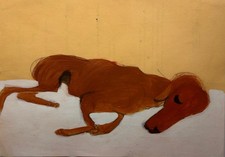 Aquarell liegender Hund Franz