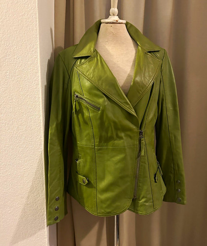 Mandarin damen lederjacke - mandarin,