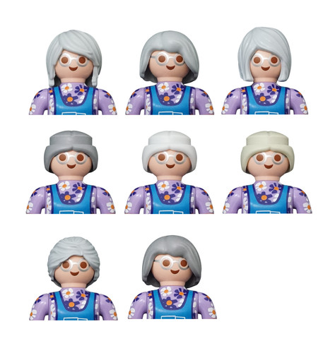 Playmobil haare oma frau grau - haare,