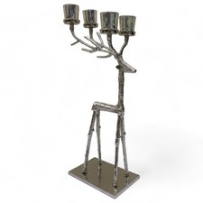 Kerzenständer Glas Alu H: 66