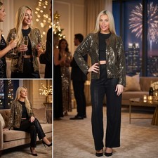 Damen Jacke Blazer Gold