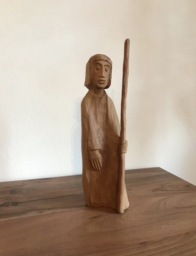 Schäfer holzfigur geschnitzt - schäfer,