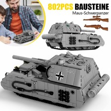 802PCS Technik WWII Maus Panzer Bausteine, Militär Klemmbausteine Spielzeug DE
