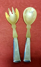 Antikes Salatbesteck aus 835er Silber und Horn - Jugendstil
