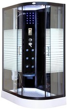 Deluxe Dampfdusche WHABP-120-DD-R 120x80 (rechts) mit Dampf Duschwanne Dusche 