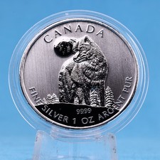 Kanada 5 $ 2011 Wildlife Timber Wolf 1 OZ Silber 9999 BU/ST