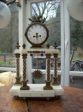 Pendule Lenzkirch Kaminuhr antik  Marmor 60 cm h an Bastler Klassizismus Empire