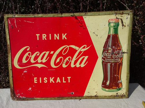 Blechschild trink coca - blechschild,