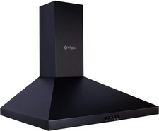 Wiggo Dunstabzugshaube 60cm Schwarz Umluft Abluft Wandhaube mit LED mit Filter