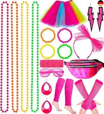 Tonsooze 80er Jahre Kleidung Damen Set, 21PCS Kostüm Accessoires 80er, 