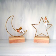 Gilde MDF LED Stern Mond Engel