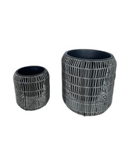 2er Set Blumentopf Flecht