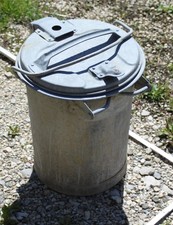 metall zink müll eimer rund konisch sulo alt behälter top vintage deko verzinkt