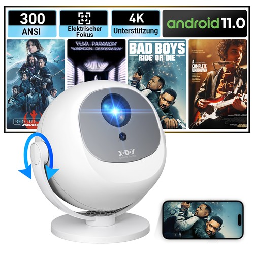 Xgody beamer mini projektor - 4k,