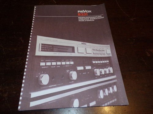 Revox b251 bedienungsanleitung - revox,