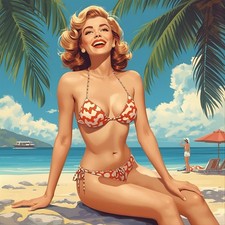 Dame Frau Model Vintage Retro