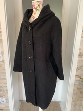 Damen Mantel Italy Gr.40 Schwarz Wolle Neu