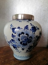Delft Vase mit Silberrand