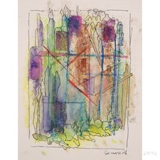 ROLF BENKERT MALEREI AQUARELL LANDSCHAFT ARCHITEKTUR ABSTRAKT DDR VP: 100€*	