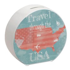 Spardose mit USA Karte und