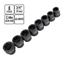 Schlagschrauber SW 22 - 38 Einsätze 8er-Set Kraftschrauber Steck-Nuss 3/4 Zoll