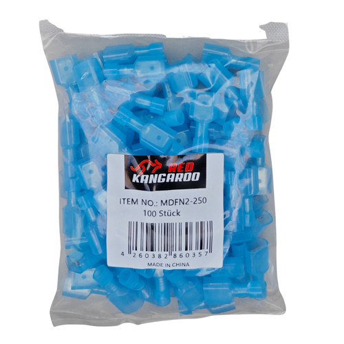 100x flachstecker 3mm blau - 100x,