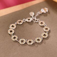 F02 Armband Pixiu Glücksbringer Drache stilisierte Münzen Feinsilber Silber 999