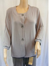 ★ Edle Shirtjacke ★ S 36/38 ~ Shirtjacke Cardigan ~ Slinky ~ grau ~ NEU