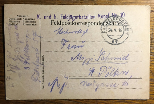 österr feldpost karte - Österr., "