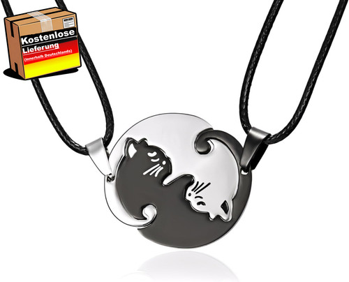 Edelstahl pärchen halskette - edelstahl,