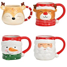 Weihnachtsbecher Becher Tasse 3D Weihnachtsmann, Rentier, Schneemann, Elch *NEU*