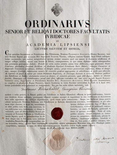 Verleihungsurkunde notar 1826 - verleihungsurkunde,