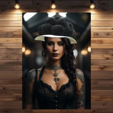 Leinwandbild „Schwarzwald Schönheit Sonja“ – Schwarzer Bollenhut & Sinnlichkeit