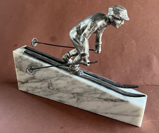 Alte Metall Figur Ski Fahrer