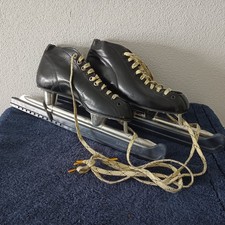 Ving Eisschnelllauf Schlittschuhe Gr.40 schwarz mind 50 Jahre alt Made in Norway