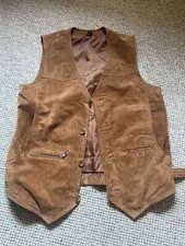 Braune Wildlederweste, Größe 50, neuwertig, ungetragen, ohne Etikett