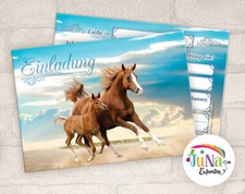12 Einladungskarten Pferd